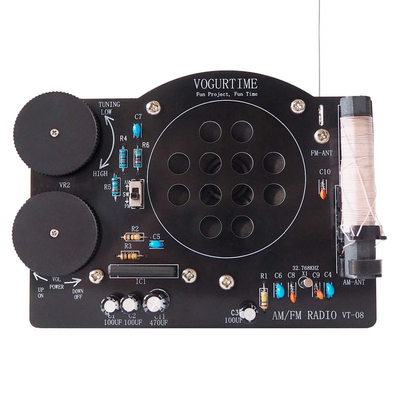 VOGURTIME AM FM Radio Kit Soldering Project Kit for Learning Practicing Teaching Electronics, Great STEM Project and Gift, New Version - Image 1